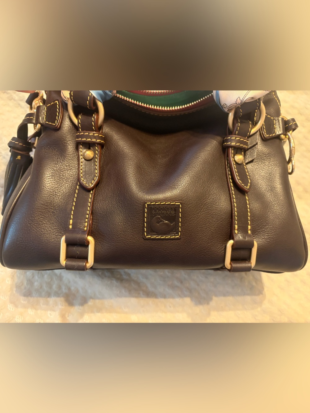 Dooney and Bourke Florentine Mini Satchel in Brown Tmoro NWT - Picture 6 of 14